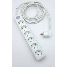 İNWATT 3 Metre 6'lı Anahtarlı (Viko) Topraklı Çocuk Korumalı Grup Priz Uzatma Kablosu