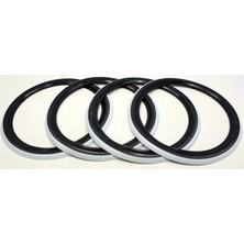 AtlasH Atlas Lyon 16 Jant Lastik Yanağı 4'lü Set Siyah Beyaz Renk ile Klasik Araçlar İçin Uygun