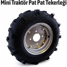 Badem10 Mini Dişli Traktör Pat Pat Tekerleği Poryalı 400X8 Ağır Yük Taşıma Dayanıklı Bahçe Çapa Motoru Tekeri