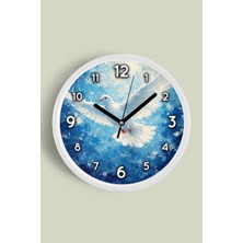 JHAAR Yağlı Boya Duvar Saati – Sanatsal, Soyut, Bohem ve Manzara Temalı Modern Saat - 25CM - Önü Camlı Beyaz Kasa