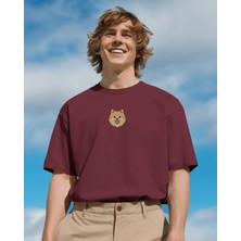 Muhtar Store Pomeranian (Pofuduk Spitz) Köpek Baskılı Unisex Oversize Tişört – Minimal Sevimli Tasarım