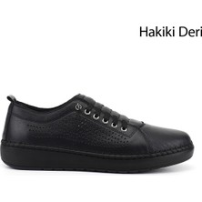 Gönderi(r) Kadın Siyah  Bağcıklı Hakiki Deri Comfort Ayakkabı