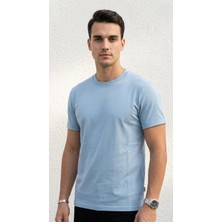 Plus Scorpion Erkek Slim Fit Basic Tişört – Bisiklet Yaka, Düz Kumaş, Yazlık Model