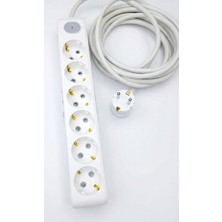 İNWATT 2 Metre 6'lı Anahtarlı (Viko) Topraklı Çocuk Korumalı Grup Priz Uzatma Kablosu