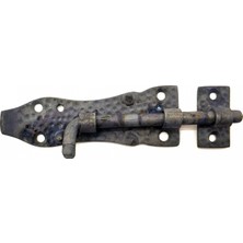 MiraLive Antika Tarz Dekoratif Pirinç Dövme Kapı Sürgüsü - 7,5cm, Oksit