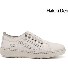 Gönderi(r) Kadın Bej  Bağcıklı Hakiki Deri Comfort Ayakkabı