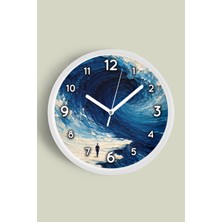 JHAAR Yağlı Boya Duvar Saati – Sanatsal, Soyut, Bohem ve Manzara Temalı Modern Saat - 25CM - Önü Camlı Beyaz Kasa