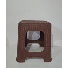 Hürpa Tedarik Plastik Hasır Kahverengi Tabure Küçük 6 Adet