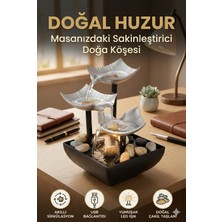 Playtronik Dekoratif Işıklı Masaüstü Şelale - Usb'li Doğal Taşlı Mini Fıskiye ve Zen Su Dekoru