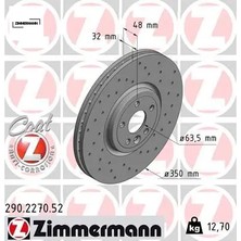 Zimmermann Fren Dıskı On 18 Inc Range Velar L560 17 Jaguar F-Pace X761 Xe X760 Xf Iı X260 Xf Sportbrake X260 I- Zımmermann T4A2343/ T4K5014/ T4N1803/ LR090685