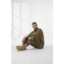 Attack Erkek Tactical Kamuflaj Takım Askeri Combat Tişört + Kargo Pantolon Outdoor Airsoft Set