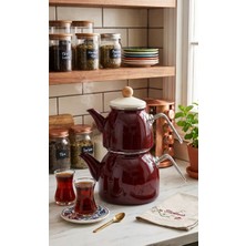 Köklü Züccaciye Emaye Çaydanlık