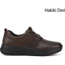 Gönderi(r) Erkek Kahve  Bağcıklı Hakiki Deri Comfort Sneaker