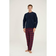Kly Erkek Lacivert Uzun Kol Polar Pijama Takımı 7304