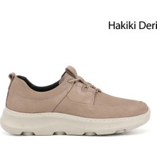 Gönderi(r) Erkek Vizon Nubuk  Bağcıklı Hakiki Deri Comfort Sneaker