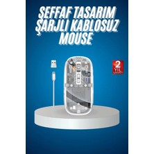 MiraLive Sessiz Tıklama Çift Modlu Bluetooth ve Alıcı Şeffaf Mouse Fare
