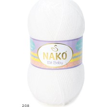 Nako Elit Baby Beyaz Örgü İpi %100 Premium Anti-Pill Akrilik 100 Gram 250 Metre