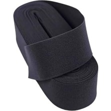 Nacario Siyah Yassı Don Lastiği - Bel, Don ve Etek Için Geniş Lastik, 10 Metre (2 cm Kalınlık)