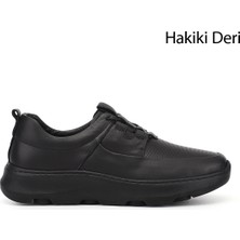 Gönderi(r) Erkek Siyah  Bağcıklı Hakiki Deri Comfort Sneaker