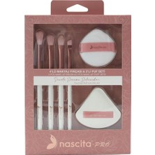 Nacario 4lü Makyaj Fırçası ve 2li Puf Seti - 162