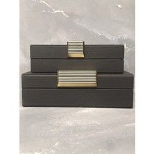 X Mermer Dekoratif Deri Kutu-2li Set