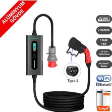 Truwatt ZTA407 Taşınabilir Elektrikli Araç Şarj Cihazı Alüminyum Kasa 16A/11KW/380V (7 Metre)