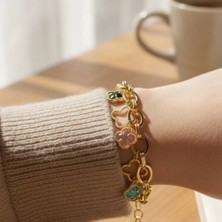 Stil Incisi/vip Serisi Renkli Yaprak Zirkon Taşlı Bileklik