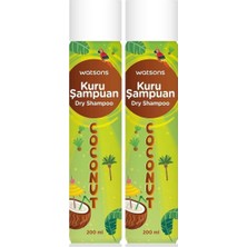 Watsons Coconut Kuru Şampuan 200 ml 2li Set Onarıcı Etki ile Normal Saçlar İçin Eğlenceli Tasarım