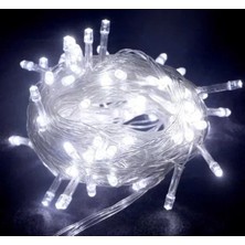 Asiltech 10M 100 LED Boncuk Lamba Beyaz Işık Şeffaf Kablo