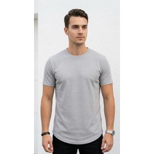 Plus Scorpion Erkek Slim Fit Basic Tişört – Esnek, Terletmeyen Pike Dokulu Kumaş