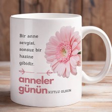 Masalsı Concept Zarif Çiçek Tasarımlı Anne Kupası Anlamlı Yazılı Anneler Günü Özel Hediye Kupa