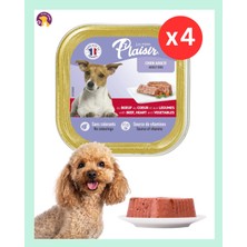 Plaisir Sığır Etli ve Sebzeli Köpek Yaş Maması 150GR (4 adet)