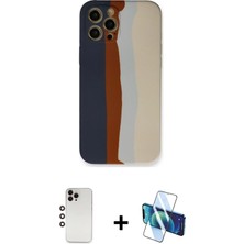 BUTİMAR'S iPhone 12 Pro Max Yadigar Çizgi - Siyah 3D Antistatik Seramik Nano Ekran Koruyucu + Gökkuşağı Shine Kamera Lens