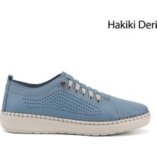 Gönderi(r) Kadın Mavi  Bağcıklı Hakiki Deri Comfort Ayakkabı