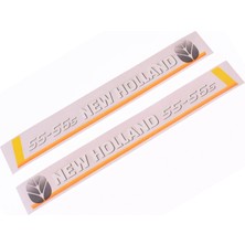 Peren Traktör New Holland 55-56S Yan Yazı Takımı Kaporta Etiketi Sağ - Sol Kaput Sticker Seti Sarı Tip