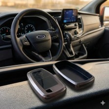 Asiltech Ford Custom Uyumlu Smart 3 Buton Silikon Oto Anahtar Kumanda Kabı Kılıf Gri