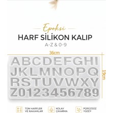 Stonechem Büyük Boy Epoksi Harf ve Rakam Silikon Kalıbı 36 cm – A'dan Z'ye ve 0-9 Arası Anahtarlık, Takı ve Reçine Sanatı İçin Esnek Alfabe Kalıbı