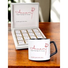 Masalsı Concept Anneler Günü Hediyesi Kupa ve Çikolata Seti Anne Temalı Özel Tasarım Hediye Kutusu