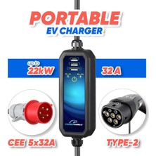 Tsm Chargemobile 22 Kw Taşınabilir Şarj Cihazı, (220V Dönüştürücü Hediyeli) Araç Şarj Istasyonu Seti
