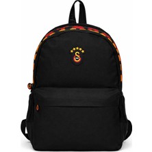 Galatasaray Lisanslı 3 Bölmeli Sırt Çantası - Laptop Bölmeli Su Itici Özellikli Siyah Okul Çantası