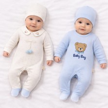 Yeni Doğan Erkek Bebek 0/3-3/6 Ay Baby Boy 2li Tulum Seti ve Müslin Battaniye Takım