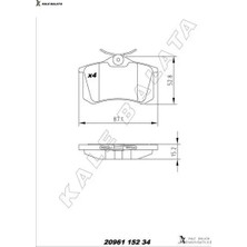 Arka Balata Mgn Iı-Lgn-Golf Iıı-Iv-Passat III-POLO-C3-C4-307-A3-A4 87X52.9X15MM Kale Balata 1H0698451F/ 4250.56/ WVA20960