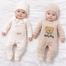 Ozz Baby Yeni Doğan Erkek Bebek 0/3-3/6 Ay Baby Boy 2li Tulum Seti ve Müslin Battaniye Takım (5 PARÇADAN OLUŞUR)