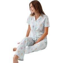 Rolypoly RP3809-S Kadın Yazlık Gömlek Pijama Takım