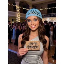 Happy Handmade Gümüş Simli Abiye Pamuklu Kroşe Bere/viral Şapka/yazlık File Şapka/file/abiye/mezuniyet/hediyelik