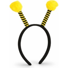 Akinco Sarı Siyah Arı Antenli Taç - Çocuk Arı Tacı Mega Ponponlu