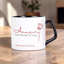 Masalsı Concept Anneye Hediye Şık Kupa Anneler Günü Yazılı Minimal Tasarım Kahve Kupası