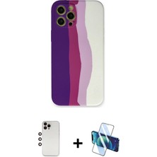 BUTİMAR'S iPhone 12 Pro Max Yadigar Çizgi - Siyah 3D Antistatik Seramik Nano Ekran Koruyucu + Gökkuşağı Shine Kamera Lens