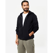 Decathlon Erkek Kapüşonlu Fermuarlı Sweatshirt - Siyah