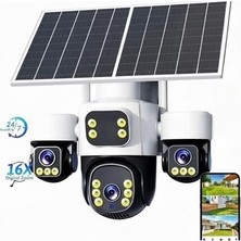 INOX-X13 3lens Esim Çift Panelli Full Renkli 4g Solar Kamera